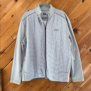 Mens Callaway Ultra Sonic Waffle Zip Gray lightweight golf Jacket